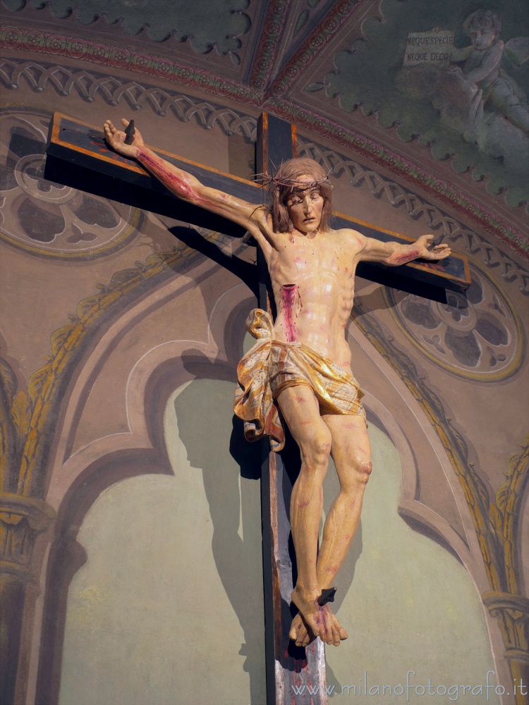 Biella (Italy) - Crucifix with real hair in the Cathedral of Biella